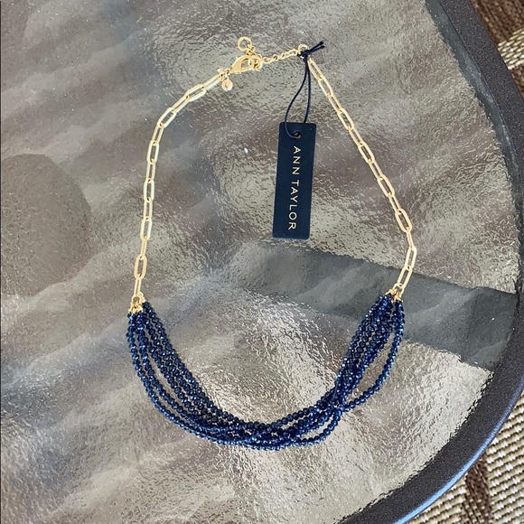Ann Taylor Jewelry - Ann Taylor Navy Beaded Adjustable Necklace $49.50